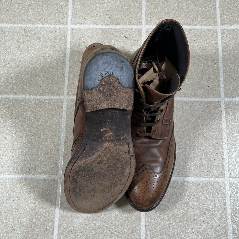 To Boot New York Adam Derrick Mens Boots Size 8 Brown Leather Lace Up Wingtip - Picture 5 of 8